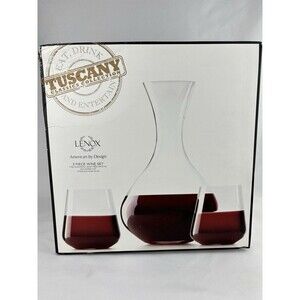 LENOX TUSCANY - FINE CRYSTAL DECANTER & STEMLESS‎ Wine Glasses BRAND NEW